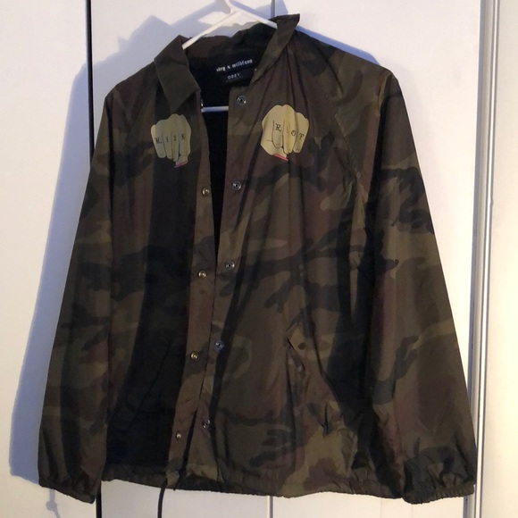 Obey Jackets \u0026 Coats | Obey x Wildfang Camo Windbreaker | Color: Black | Size: M | Emmytree1234's Closet